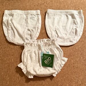 ✨ TEX Organic White Baby Bloomers Set newborn ✨